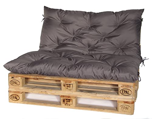 Palettenkissen Sitzkissen&Rückenkissen für Europaletten Palettenauflage 2 in 1 (Anthrazit) Cover