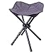 Camping-Hocker schwarz 4-beinig Mini Campingstuhl für Angeln Reise Wandern Garten – Outdoor faltbar – Bespannung schwarz – Gestell grau