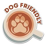 2 x 15 cm Hundefreundliche Vinyl-Aufkleber – Kaffee, Café, Pub, Hunde, Haustiere, Tiere erlaubt, Willkommensladenschild, Hinweis, kleines Unternehmen, Taxi-Aufkleber #83042