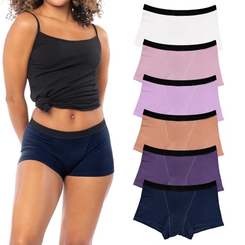 Image of Sexy Basics Women's Boy Short Trunks | Cotton-Stretch Boxers | Multi Packs
