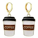 CWVHQ 5 pairs Resin Coffee Cup Drop Earrings Dangle Gifts for Lovers Funny Party Gifts (style-1)
