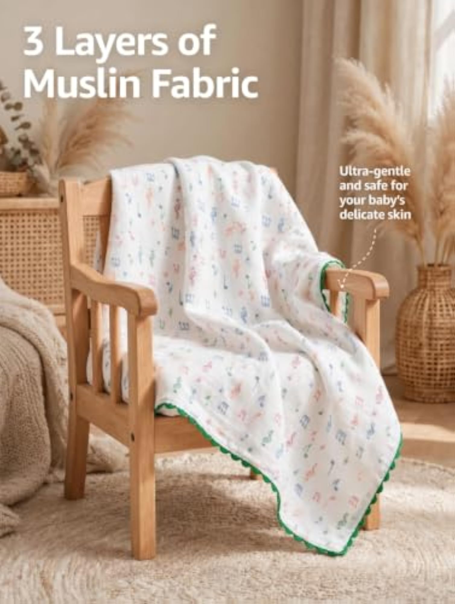 Kids Cotton Blanket Dohar 3 Layer Soft Printed Cotton Blanket
