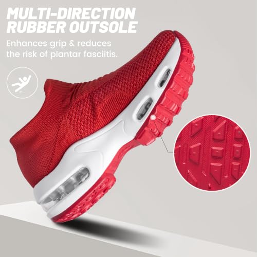 Image of YHOON Women's Walking Shoes Slip-On - Comfortable Work Shoes for Standing All Day, Breathable Air Cushion Nursing Sneakers