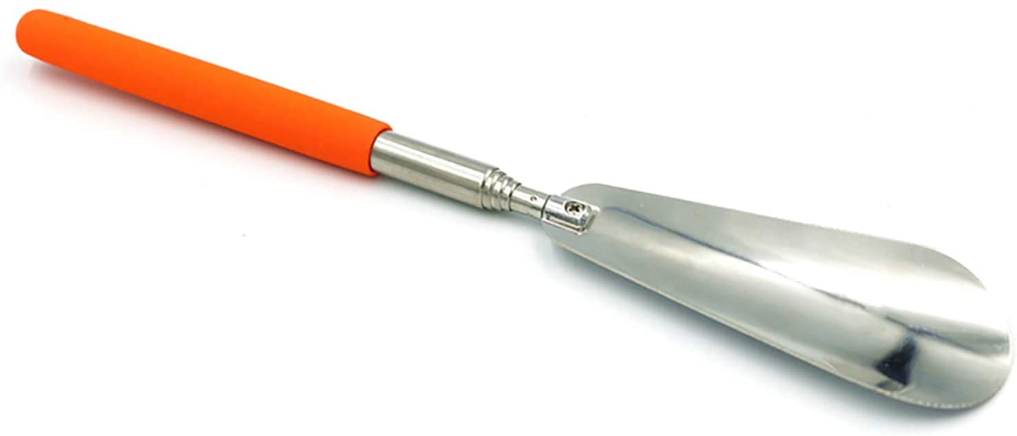 WEKONUMEX Shoe Horns, Adjustable Length Portable Telescopic Shoe Horn 25cm~74cm Lazy Shoe Horn(Orange)