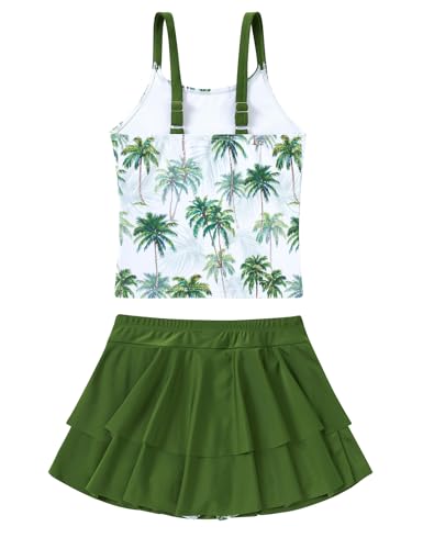 Image of ALISISTER Girls Tankini Swimsuit Two Piece Bathing Suits Summer Beach Swimwear with Shorts for 7-12 Years
