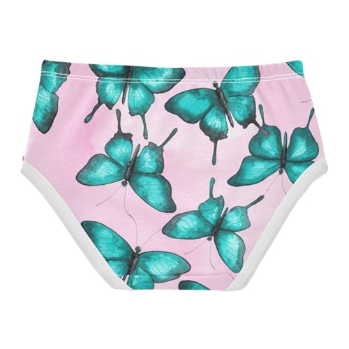 Turquoise Butterflies Pink Toddler Underwear Floral 2t Cotton Panties for Girl Artistic Briefs Underpants2