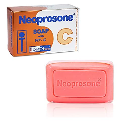 Neoprosone, Skin Brightening Soap | 2.82 oz / 80 g | Hyperpigmentation Soap, Cleansing Bar, Fade Dark Spots on: Knees, Elbows, Face, Private Areas | For Women and Men, with Vitamin C and Castor Oil Cover