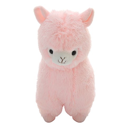Image of Cuddly Big Soft Alpaca Doll, 7" /17cm Llama Lamb Plushie, Best Birthday Gift for Kids (Pink)