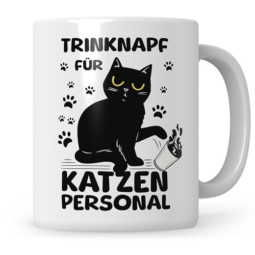 Sweetify Trinknapf Katzenpersonal Tasse, Katzenmama Geschenk...