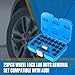 22 PCS Wheel Locks Kit Compatible with Audi Series, Lug Nut Removal Set With Adapter, Automotive Wheel Lock Nuts Key Socket Set