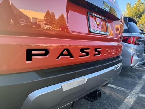 Image of Rear Inserts Tailgate Letters fit 2025 2026 Compatible with Passport Models, 3D Raised & Strong Adhesive Abs Plastic Rear Emblems Decals Letters, NOT Thin Decals- Gloss Black