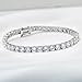 Kose 925 Sterling Silver Bracelets for Women and Men | 4mm Sapphire Ruby Emerald Cubiz Zirconia Classic Tennis Bracelet | Size 6.5-8 inches (CZ, 7.25