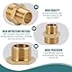 2PCS Doppelnippel Messing Außengewinde1/2 Zoll x 3/8 Zoll, Doppelnippel 1/2 Zoll Messing Anschluss, 3/8 auf 1/2 Zoll Verbinder für Wasserrohr, Gasschlauch, Heizung, Installation, Robust