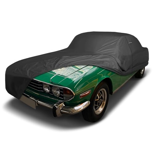Image of iCarCover Premium Custom Car Cover for 1970-1977 Triumph Stag Heavy Duty Waterproof All Weather Rain Snow UV Sun Protector Custom Fit Full Exterior Indoor Outdoor Protection Car Cover (Black)