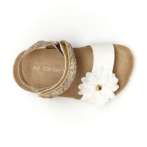 Carter's Girl's Ella Hook and Loop Sandal, White, 11 Little Kid4