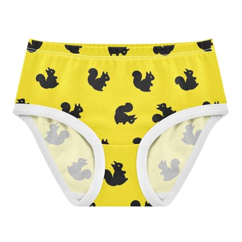Cute Squirrel Silhouette Yellow Toddler Girls's Underwear 2T 2302240