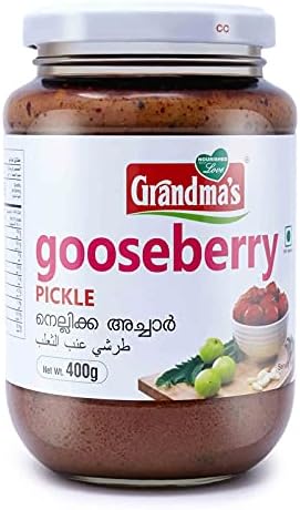 Grandmas Authentic Kerala Style Gooseberry Pickle|Nellikai Pickle|400G|Hot And Spicy South Indian Pickle