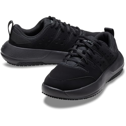 Image of Crocs Women On The Clock Work Sneaker, Triple Black, 12 Women