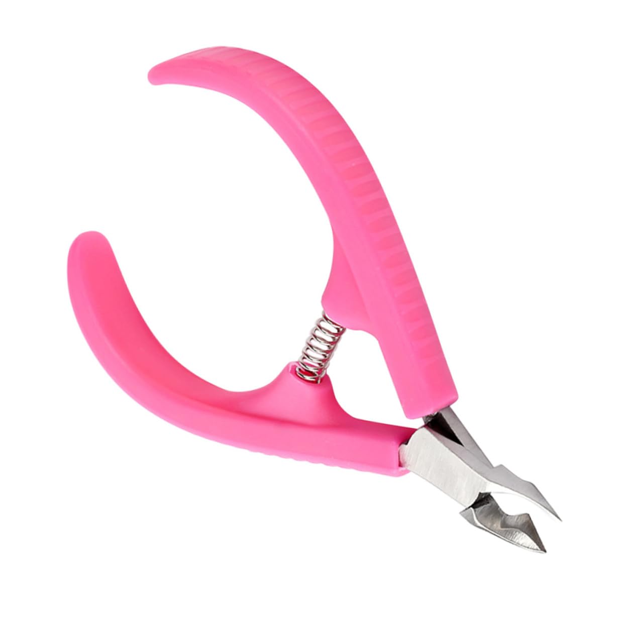 FRCOLOR 6pezzi Pinze Per Cuticole Plastica Con Manico Antiscivolo Per Manicure e Pedicure Rosa Strumento Professionale Per Rimuovere La Morta Salone e Casa
