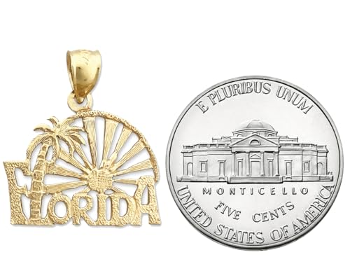 14K Gold Florida Palm Tree Sunset Charm3
