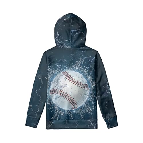 Image of WELLFLYHOM Boys Hooded Sweatshirts Hoodie Pullover Cool Graphic Crewneck Blouses Size 6-16