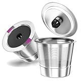 Universal reusable coffee pods, Suitable for k cups, Stainless steel reusable compatible with keurig 1.0 & 2.0 coffee machines brewers refillable