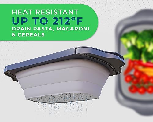 image for XL Large Kitchen Strainer by Comfify - Collapsible Silicone Over-The-S