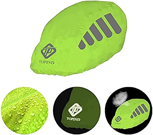 TOPIND - Fahrradhelm-Überzug aus Nylon, winddicht, staubdicht, Regenschutz für Rennräder, mit reflektierenden Streifen, Einheitsgröße(M) Cover