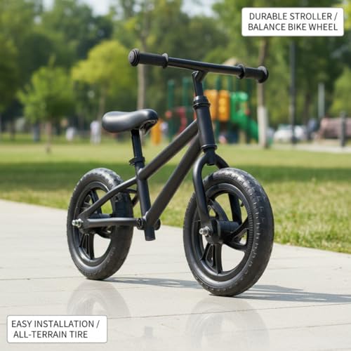 Ruedas de Entrenamiento para Bicicleta Infantil 12 Pulgadas Par de Repuesto de Plástico, Neumático Antipinchazos Negro miniatura 2