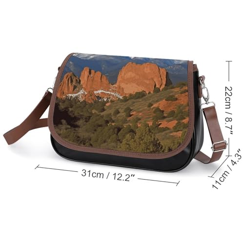 Pikes Peak Colorado Leather Shoulder Bag for Women Classic Crossbody Purse Leather Tote Bag Handbag Purse Small Shoulder Bags for Shopping2