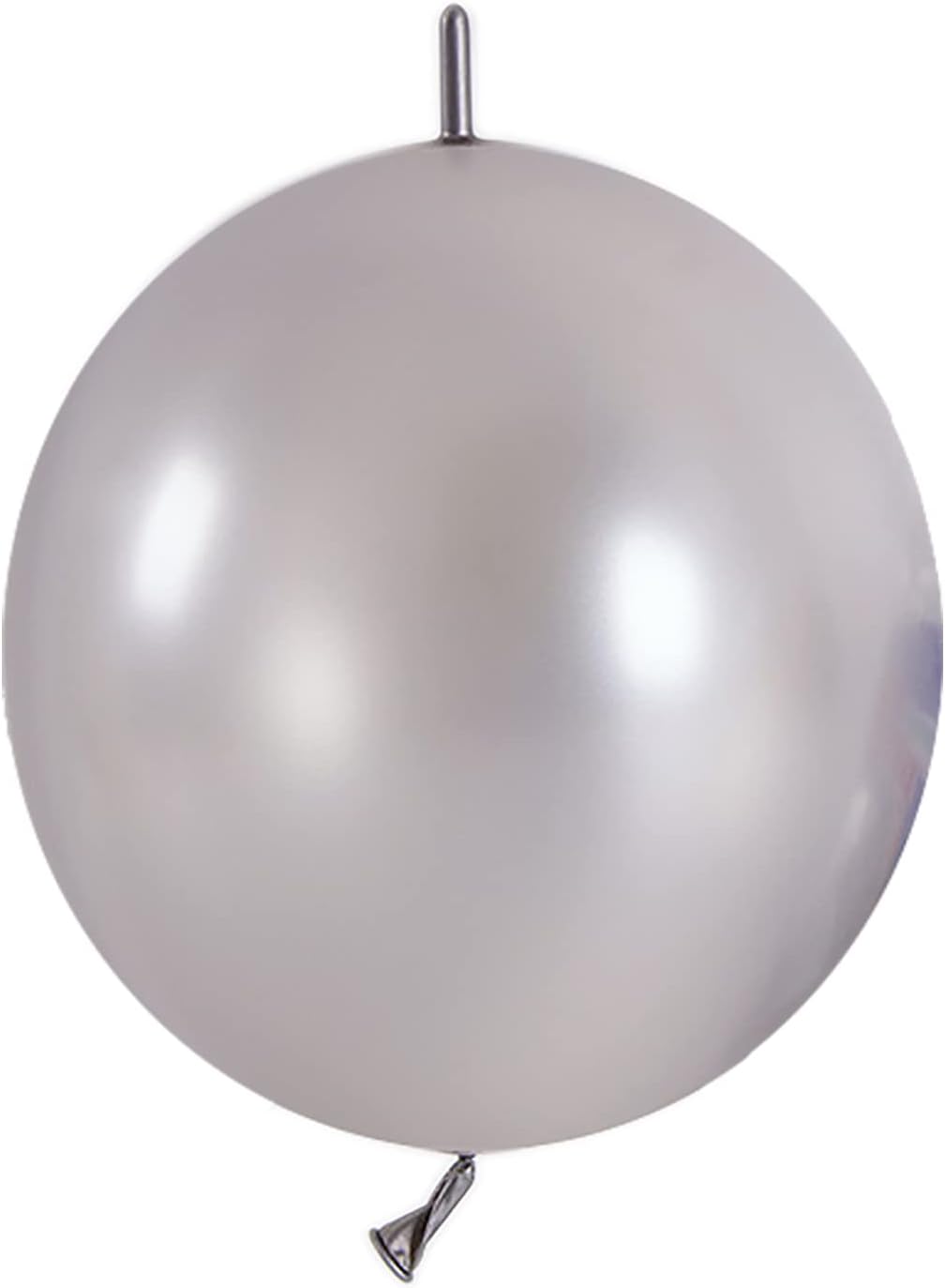 IN-JOOYAA 12 Inch Pearlescent Silver Link Balloon 60 Pcs Quick Linkable Balloon for Party Decoration