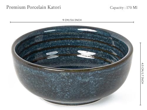 Image of Bodhi House Handcrafted Chip Resistant Porcelain Dinner Set, 12 Pieces Dish Set Serving for 6, Microwave and Dishwasher Safe, Bone-ash Free, Crockery Set for Dining and Gifting, Sapphire Blue