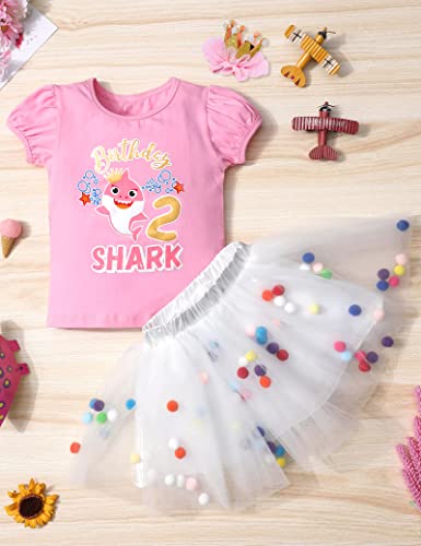 Adirun Baby Shark Toddler Girl Clothes 2T Toddler Fall Outfits For Girls Baby Shark Shirt Tutu Dress Toddler Girl Skirt Sets #TOP3