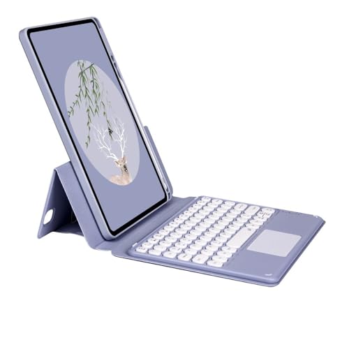 Funda con teclado magnético redondo para iPad Pro 11pulgadas 2022 en color morado lavanda