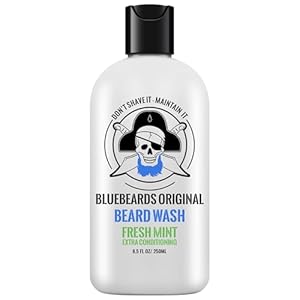 Bluebeards Original Fresh Mint Beard Care for Men, 8.5 oz. – Natural Peppermint Oil Formula for Deep Cleansing, Softening, and Conditioning Beard and Skin – Made in USA