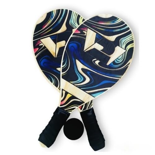 Frescobol Praia Kit, Kit 2 Raquetes de Frescobol e 1 Bolinha 2win Split