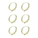 Yellow Gold Flashed Sterling Silver Small Endless 10mm Round Unisex Hoop Earrings, Set of 3 Pairs
