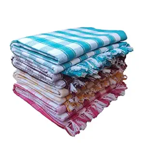 KNSS Handloom 100% Pure Cotton Towels XXXL Size 36/72Inch(90/180cm) 3/6feet Heavy Quality (Multicolour Pack of 4)