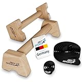 ArtSport Poignées de Pompes en Bois L - Parallettes Ergonomiques pour Calisthénie - Barres de Pompes Intérieur & Extérieur - Poignées Stand à main