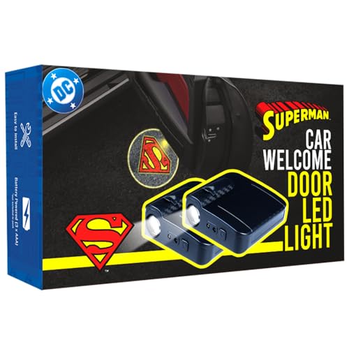 Image of Involve DC Superman Logo Projector LED Car Door Lights - Set of 2 Pcs | Wireless Courtesy Welcome Lights with Shadow Ghost Logo|OFFICIAL Licensed DC MERCHANDISE from Warner Bros | Car accessories 2025