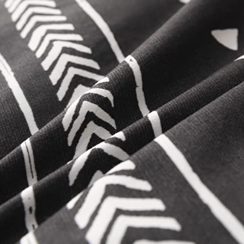 Smoofy Aztec Black King Size Comforter Set, Folkloric Art Pattern Bedding Sets King Boho Aztec Bohemian King Comforter Set With Soft Microfiber Fill Bedding, 1 Comforter 2 Pillowcases #TOP5