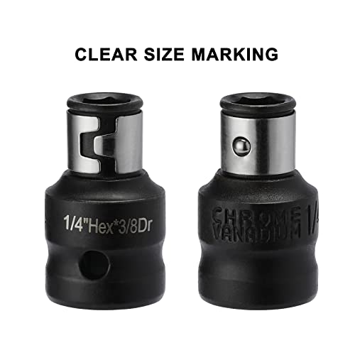 Image of Mayouko 6PCS Bit Holder Socket Adapters, Hex Bit Coupler Set, 3 /8 inch Square to 1 /4 inch Hex, 1 /2 inch Square to 1 /4 inch Hex, 1 /2 inch Square to 5 /16 inch Hex