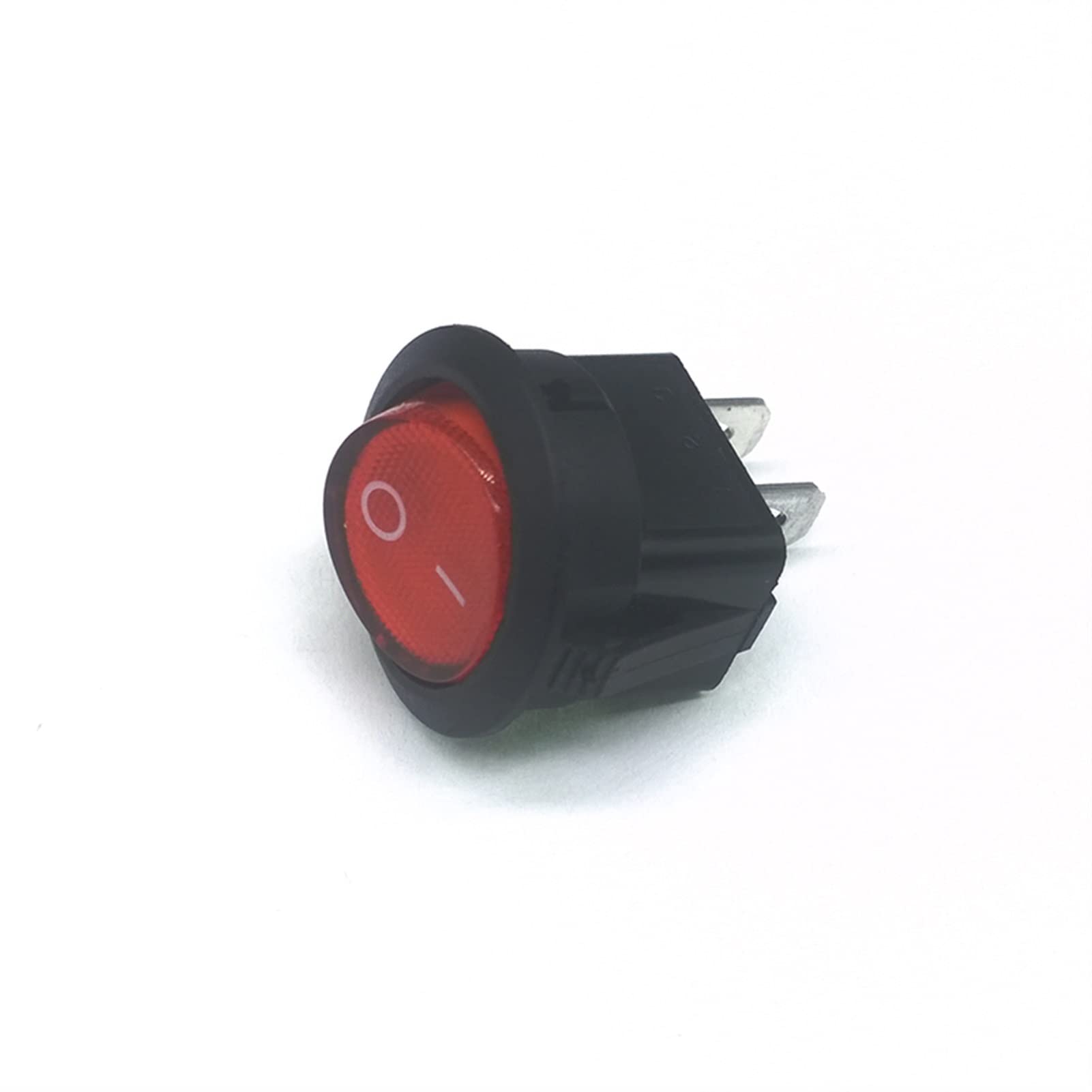 SaDity Interruttore a bilanciere 20 pz/Lotto KCD1-102 Rotondo 23mm Pulsante SPST 2PIN Snap-in ON/off Posizione Snap Barca Interruttore a bilanciere 6A/250 V Rame (Size : 50 Piece)
