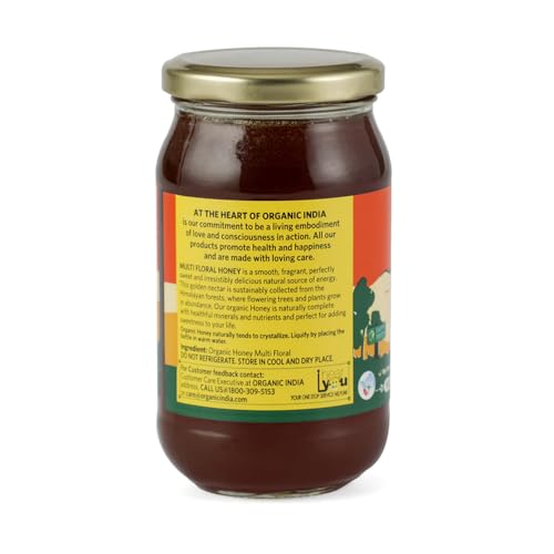 Image of A TATA Product - Organic India Himalayan Multi Floral Honey - 500g | Raw & Unprocessed | Natural & Organic | Sourced from Shivalik Range | Rich in Nutrients & Antioxidants (Pack of 2)