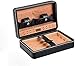 NHLBD XIAOQIANG Scatola di accumulo di cigari,Cuoio Cedar Cedro Cedro Lining Wood Lining Portatile Viaggio all'aperto Humidor Box Decorativo (Colore:Brown) (Color : Black 2)