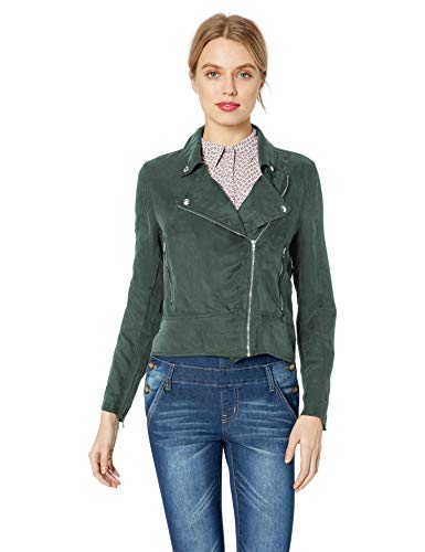 [BLANKNYC] Women's Lightweight Tencel Moto Jacket Green S