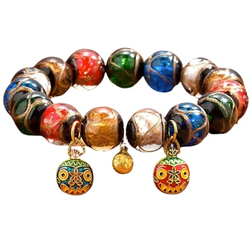 Aisamco Pulsera de Feng Shui estilo vidriado tradicional chino, pulsera de...