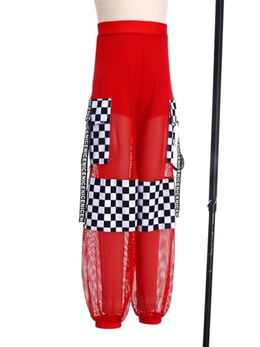 Kids Girls Active Jogger Pants Breathable Mesh Sweatpants with Elastic Waist & Pockets3