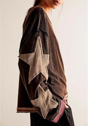 Y2k Oversized Sweatshirt for Women Crewneck Graphic Sweatshirts Long Sleeve Drop Shoulder Preppy Shirts Pullover Tops2