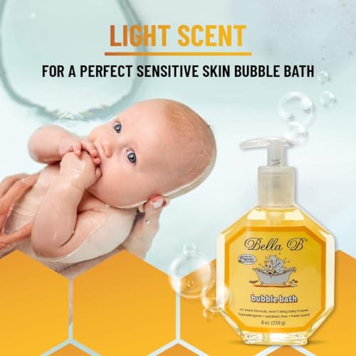 Image of Bella B Gift Set - Includes Bella B Cradle Cap Shampoo 8 oz and Bubble Bath 8 oz - Baby Shampoo For Healthy Scalp - Natural Bubble Bath - Made With Organic Ingredients